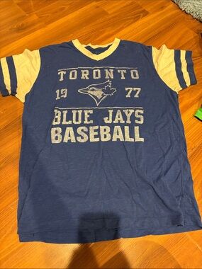 Toronto Blue Jays Navy & Cream Kids Baseball Tee